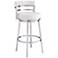 Armen Living Madrid 26" White Faux Leather Swivel Counter Stool