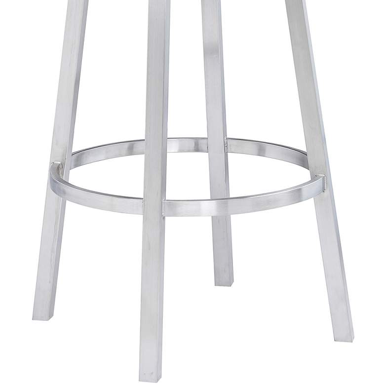 Image 5 Armen Living Madrid 26" White Faux Leather Swivel Counter Stool more views