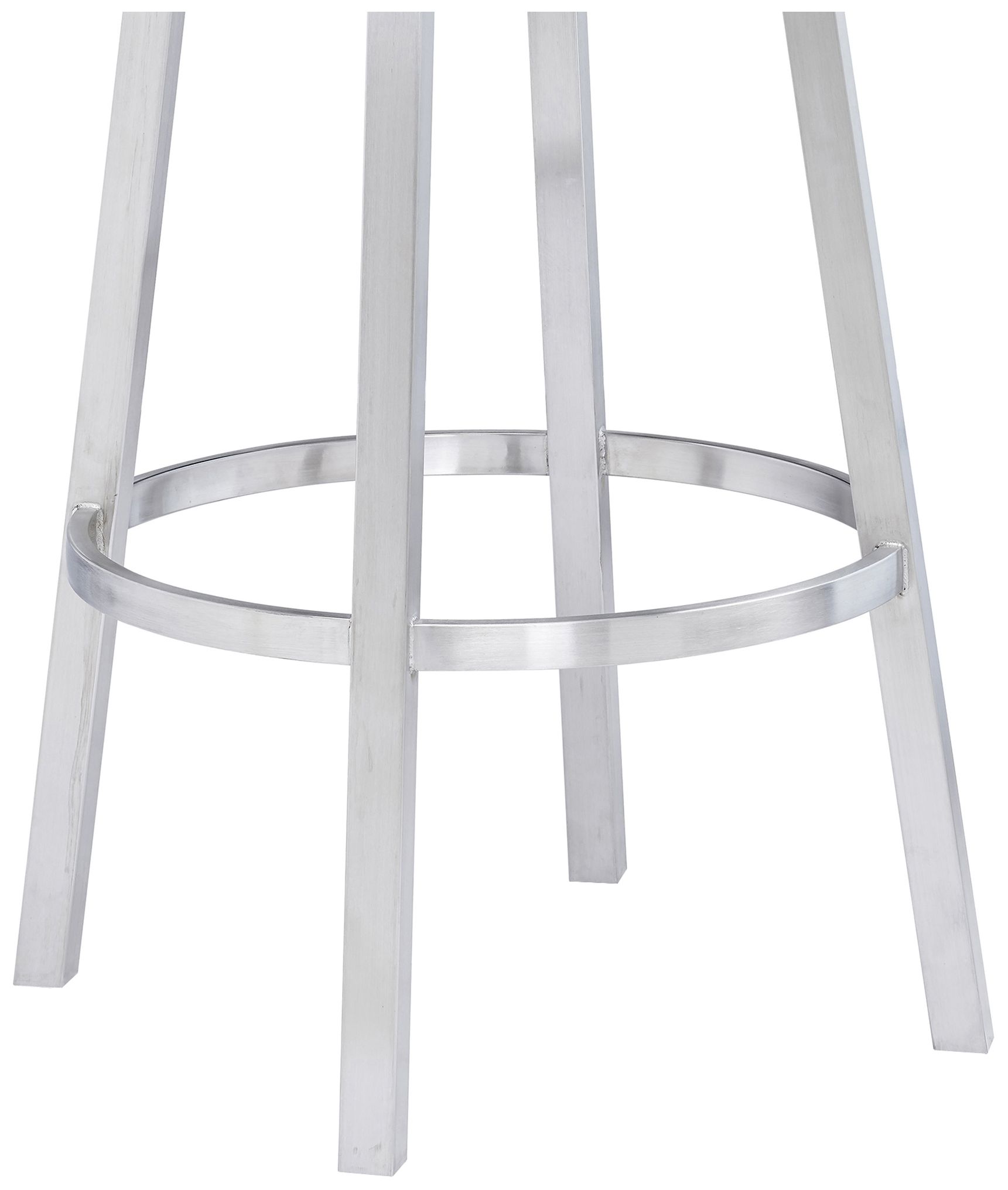 Armen Living Madrid 26" White Faux Leather Swivel Counter Stool