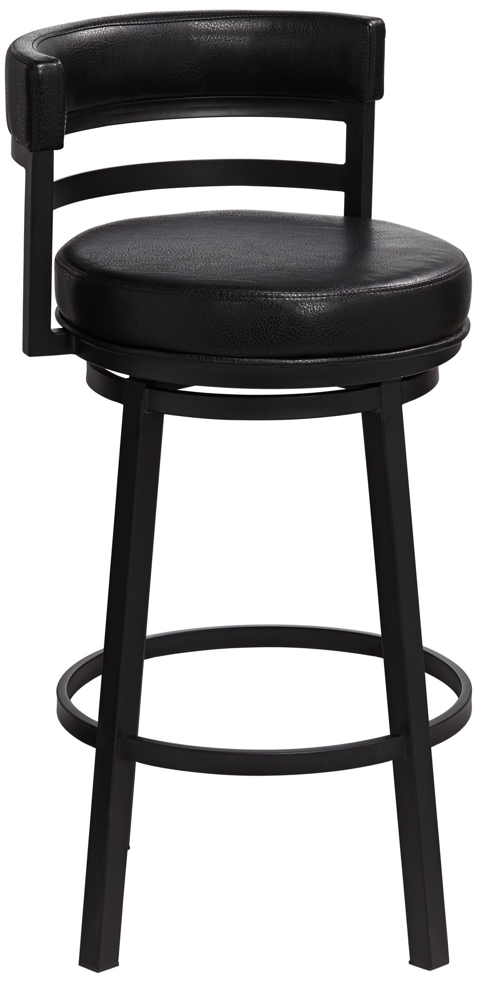 Armen Living Madrid 30 1/2" Ford Black Faux Leather Swivel Bar Stool in scene