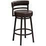 3_Armen Living Madrid 30" Ford Brown Faux Leather Swivel Bar Stool