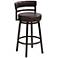 Armen Living Madrid 30" Ford Brown Faux Leather Swivel Bar Stool