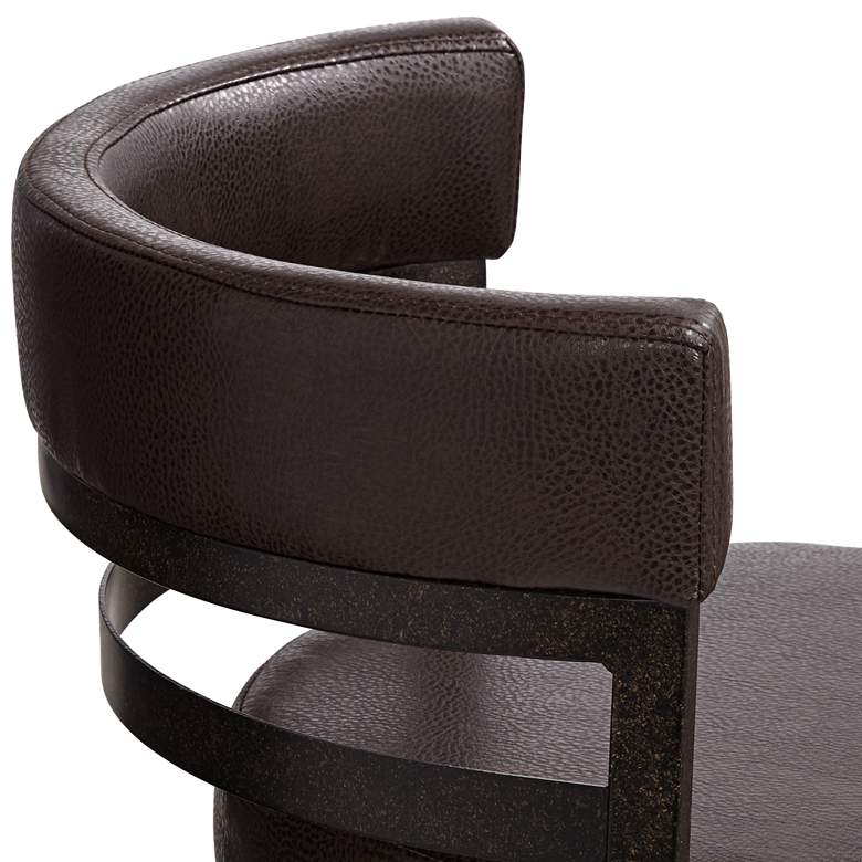 Image 5 Armen Living Madrid 30" Ford Brown Faux Leather Swivel Bar Stool more views