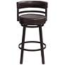7_Armen Living Madrid 30" Ford Brown Faux Leather Swivel Bar Stool more views