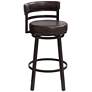 Armen Living Madrid 30" Ford Brown Faux Leather Swivel Bar Stool in scene