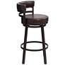 Armen Living Madrid 30" Ford Brown Faux Leather Swivel Bar Stool in scene