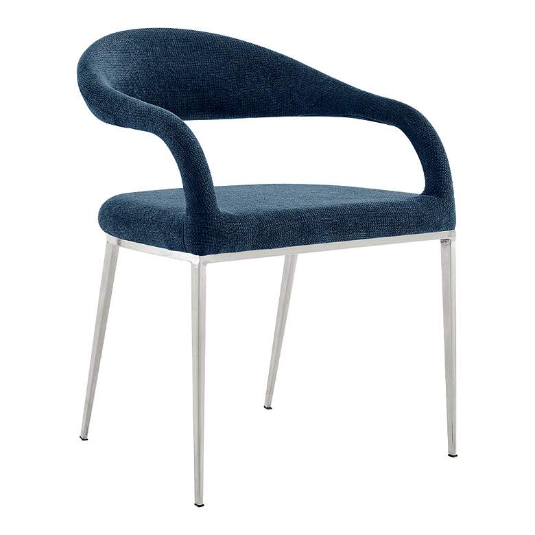 Image 1 Armen Living Morgan 21" Wide Steel Blue Fabric Dining Chairs Set of 2