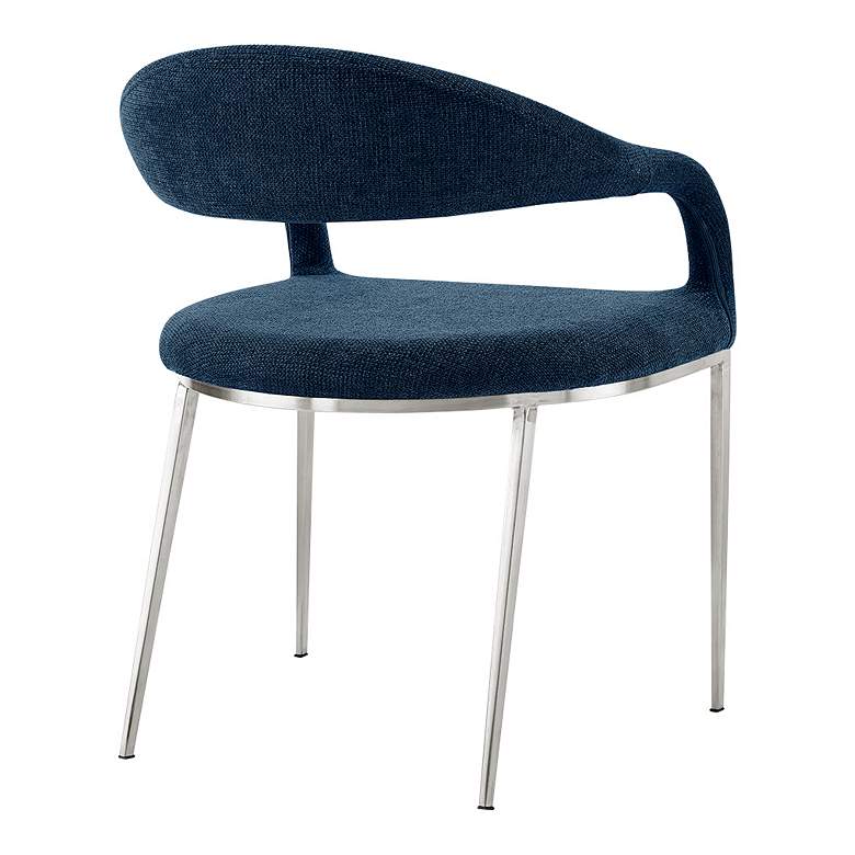 Image 2 Armen Living Morgan 21" Wide Steel Blue Fabric Dining Chairs Set of 2 more views
