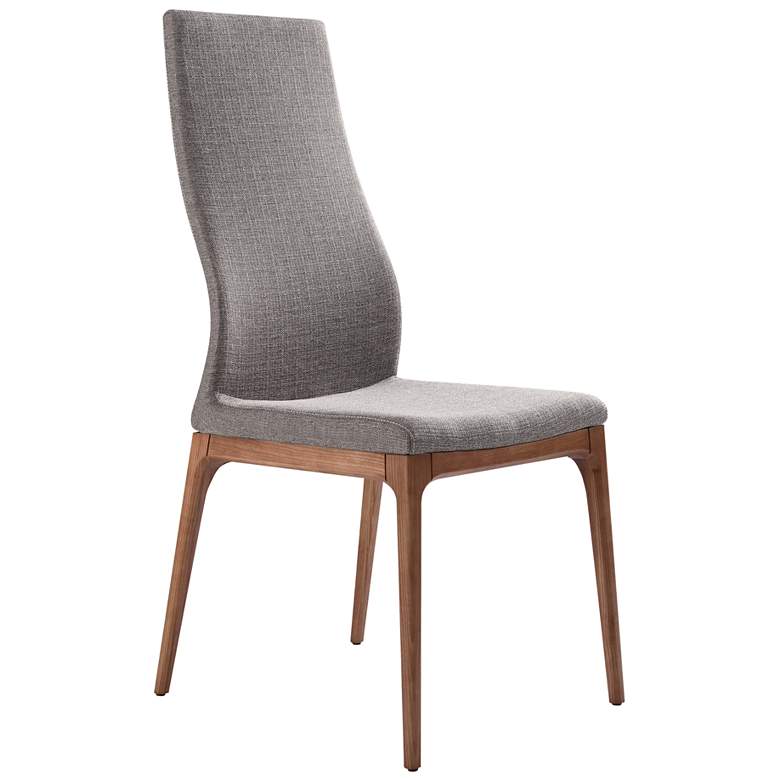 Image 1 Armen Living Parker 19" Wide Walnut and Gray Dining Chairs Set of 2
