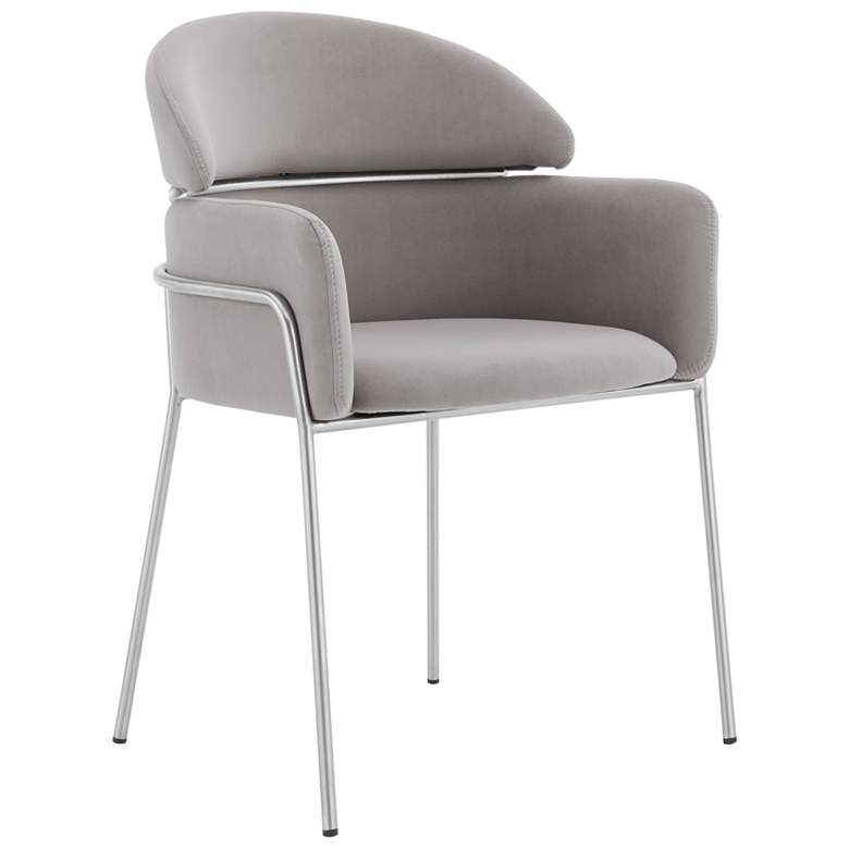 Image 1 Armen Living Portia 23" Silver and Gray Velvet Dining Chairs Set of 2