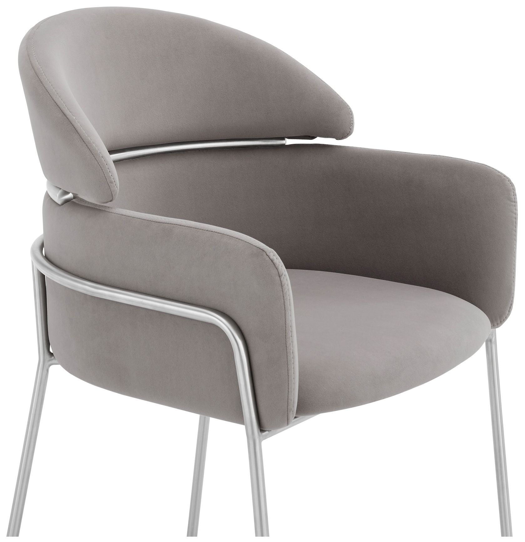 Image 4 Armen Living Portia 23" Silver and Gray Velvet Dining Chairs Set of 2 more views