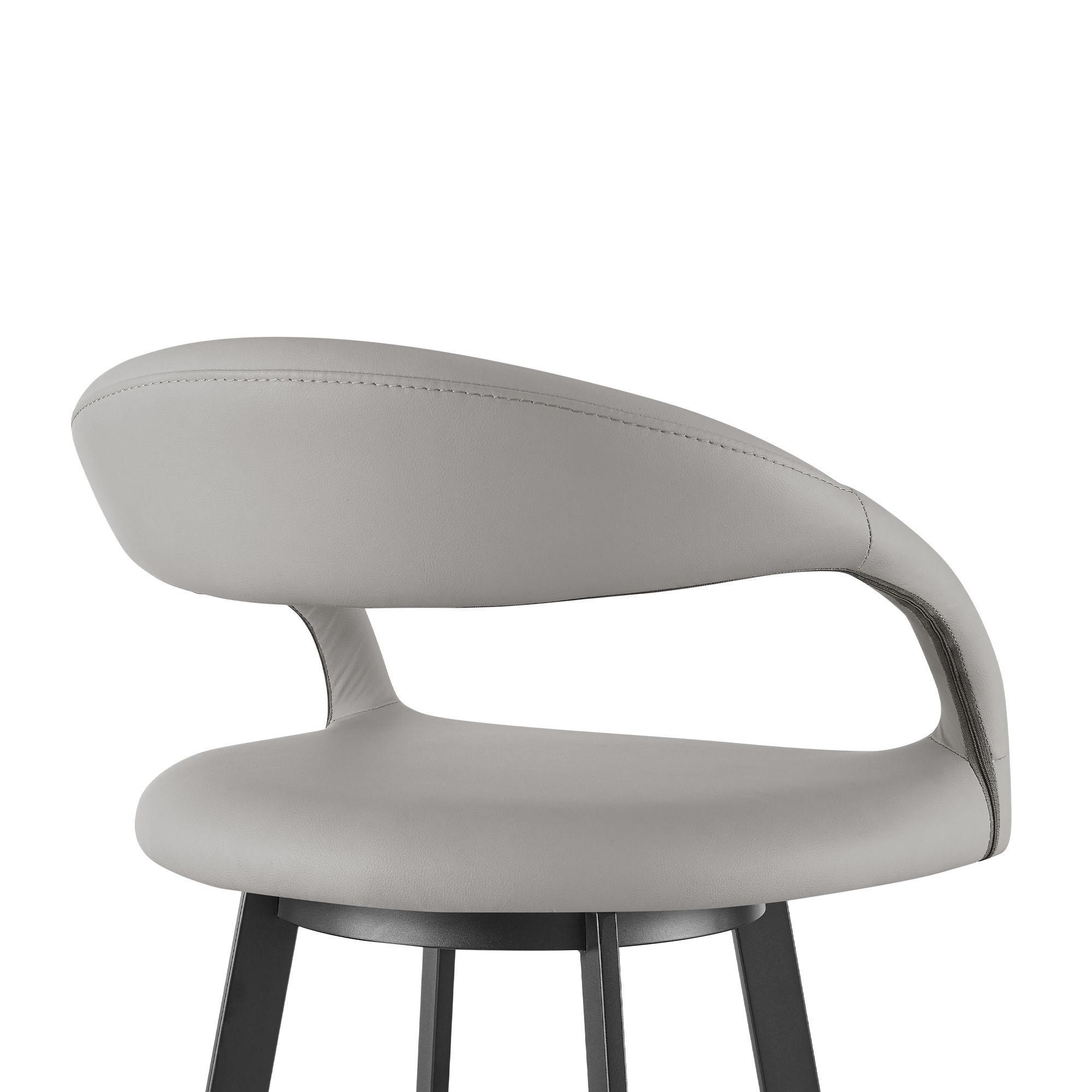 Image 6 Armen Living Ramona 26 in. Counter Stool in Iron, Light Gray Faux Leather more views