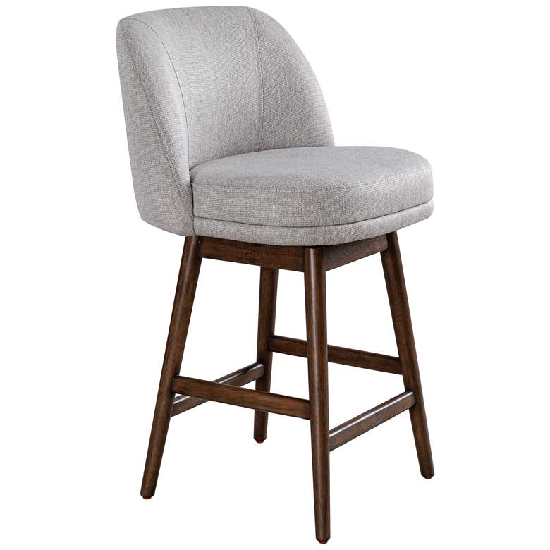 Image 1 Armen Living Sadie Wood 26 in. Counter Height Barstool in Taupe Fabric