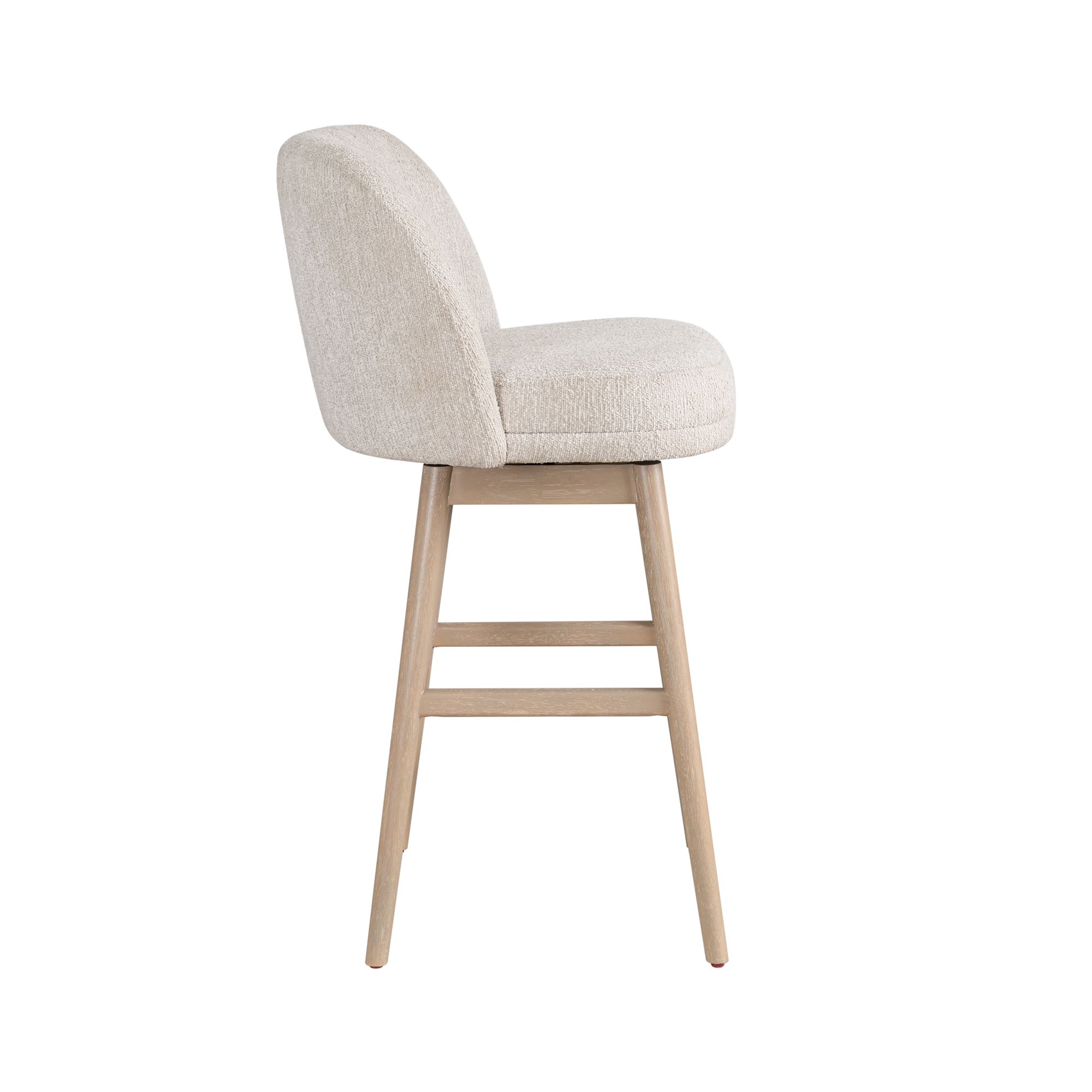 Image 4 Armen Living Sadie Wood 30 in. Bar Height Barstool in Ancient Stone Fabric more views