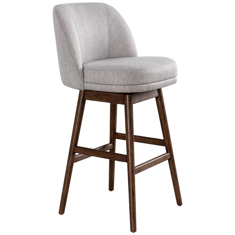 Image 1 Armen Living Sadie Wood 30 in. Bar Height Swivel Barstool in Taupe Fabric
