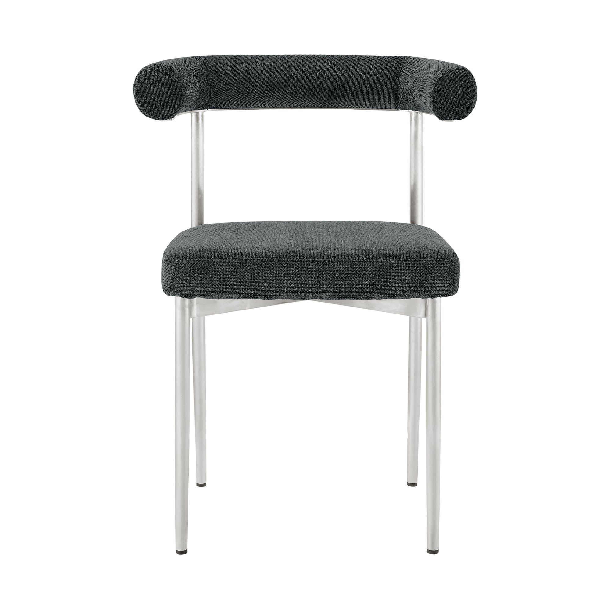 Image 4 Armen Living Shannon 23 1/2" Charcoal Fabric Dining Chairs Set of 2 more views
