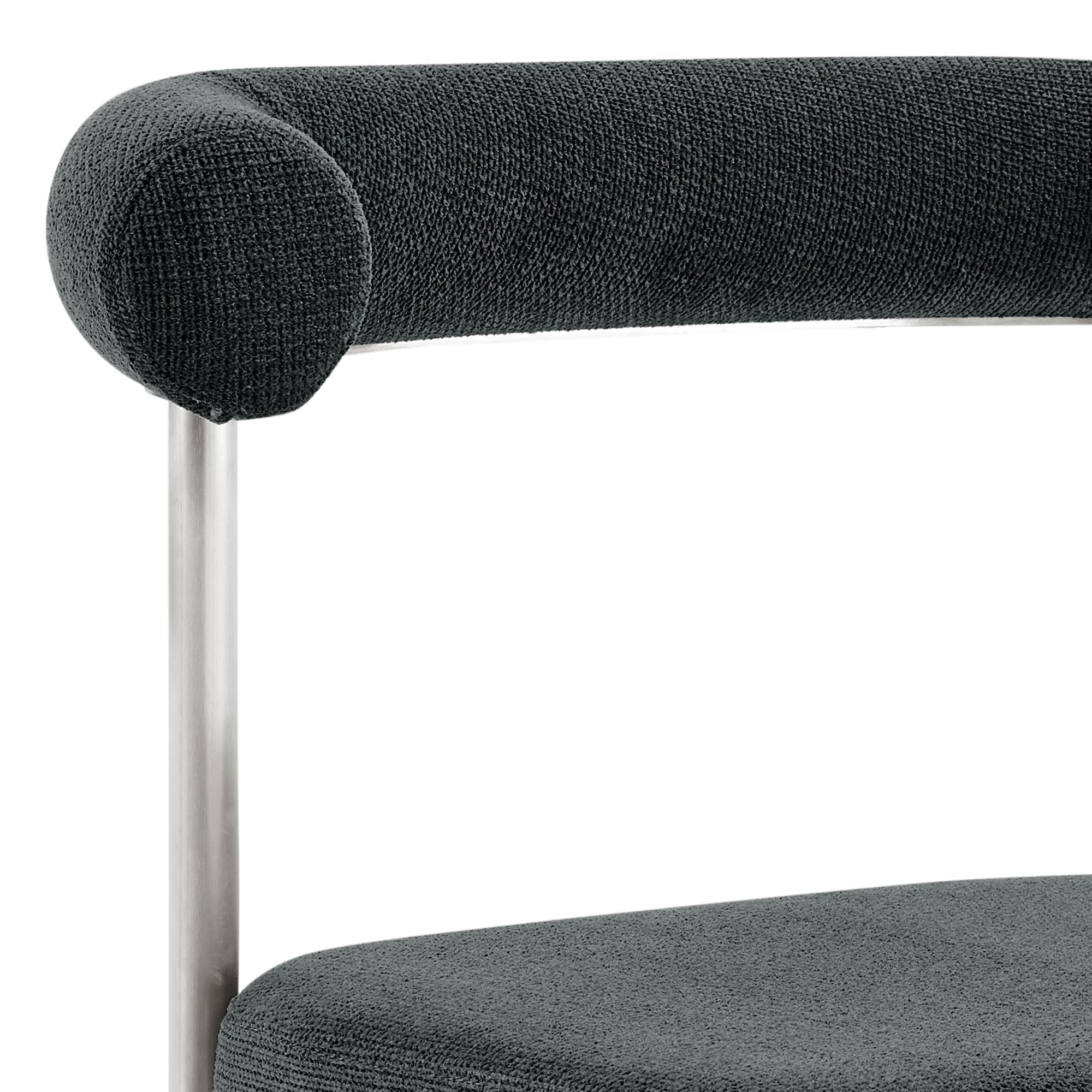 Armen Living Shannon 23 1/2" Charcoal Fabric Dining Chairs Set of 2