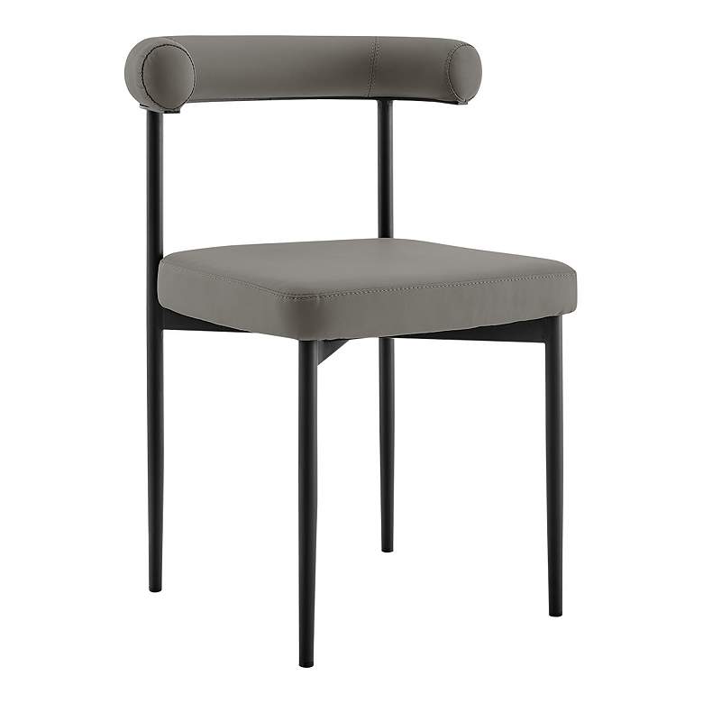 Image 1 Armen Living Shannon 23 1/2" Gray Faux Leather Dining Chairs Set of 2