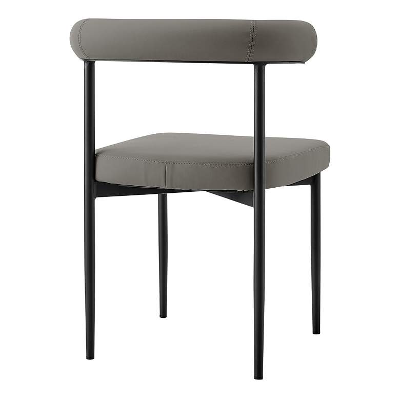 Image 2 Armen Living Shannon 23 1/2" Gray Faux Leather Dining Chairs Set of 2 more views