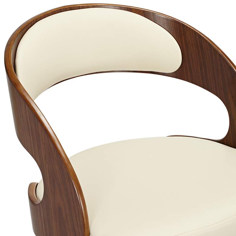 Image 3 Armen Living Shelly 25 3/4" Cream Faux Leather Swivel Counter Stool more views