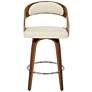 7_Armen Living Shelly 25 3/4" Cream Faux Leather Swivel Counter Stool more views