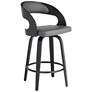 2_Armen Living Shelly 25 3/4" Gray Faux Leather Swivel Counter Stool