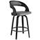 Armen Living Shelly 25 3/4" Gray Faux Leather Swivel Counter Stool