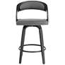 Armen Living Shelly 25 3/4" Gray Faux Leather Swivel Counter Stool
