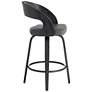 Armen Living Shelly 25 3/4" Gray Faux Leather Swivel Counter Stool