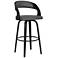 Armen Living Shelly 29 3/4" Gray Faux Leather Swivel Bar Stool