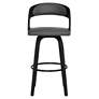 4_Armen Living Shelly 29 3/4" Gray Faux Leather Swivel Bar Stool more views