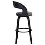 5_Armen Living Shelly 29 3/4" Gray Faux Leather Swivel Bar Stool more views