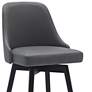3_Armen Living Sicily 30" Modern Gray Faux Leather Swivel Bar Stool more views
