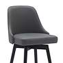 4_Armen Living Sicily 30" Modern Gray Faux Leather Swivel Bar Stool more views