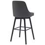6_Armen Living Sicily 30" Modern Gray Faux Leather Swivel Bar Stool more views