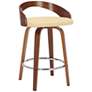 2_Armen Living Sonia 26" Modern Cream Faux Leather Swivel Counter Stool