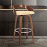 1_Armen Living Sonia 26" Modern Cream Faux Leather Swivel Counter Stool