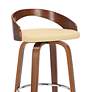 4_Armen Living Sonia 26" Modern Cream Faux Leather Swivel Counter Stool more views