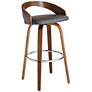 2_Armen Living Sonia 30" Modern Gray Faux Leather Swivel Bar Stool