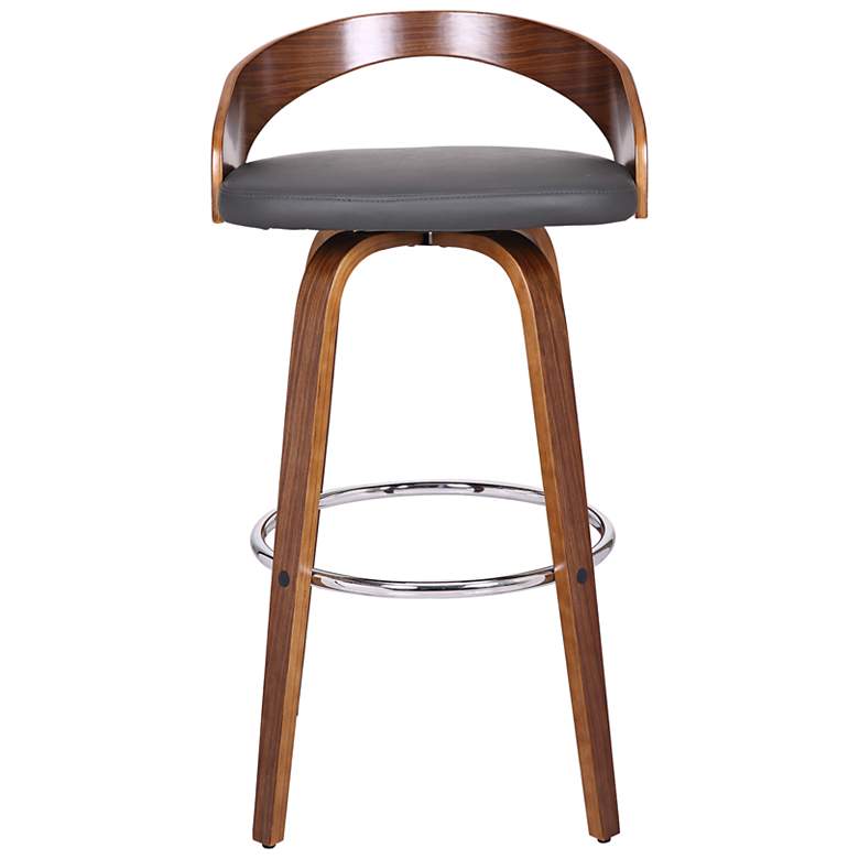 Image 4 Armen Living Sonia 30" Modern Gray Faux Leather Swivel Bar Stool more views