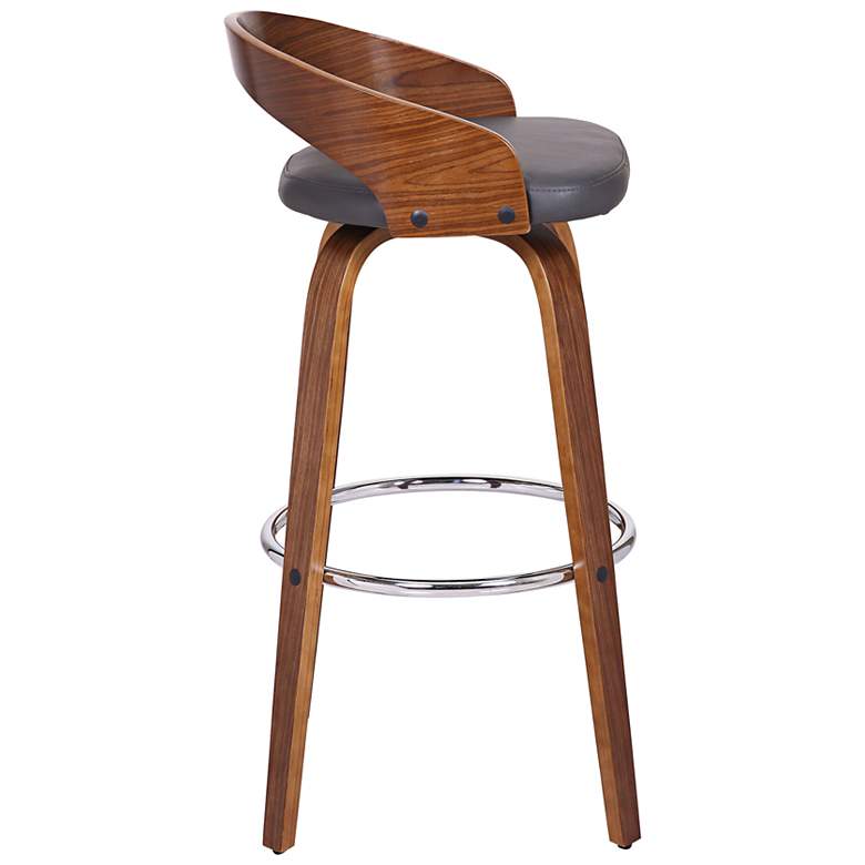 Image 5 Armen Living Sonia 30" Modern Gray Faux Leather Swivel Bar Stool more views
