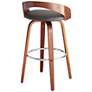 6_Armen Living Sonia 30" Modern Gray Faux Leather Swivel Bar Stool more views