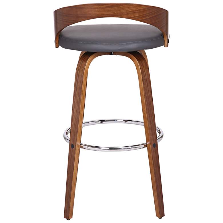 Image 7 Armen Living Sonia 30" Modern Gray Faux Leather Swivel Bar Stool more views