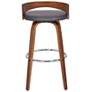 7_Armen Living Sonia 30" Modern Gray Faux Leather Swivel Bar Stool more views