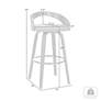 Armen Living Sonia 30" Modern Gray Faux Leather Swivel Bar Stool