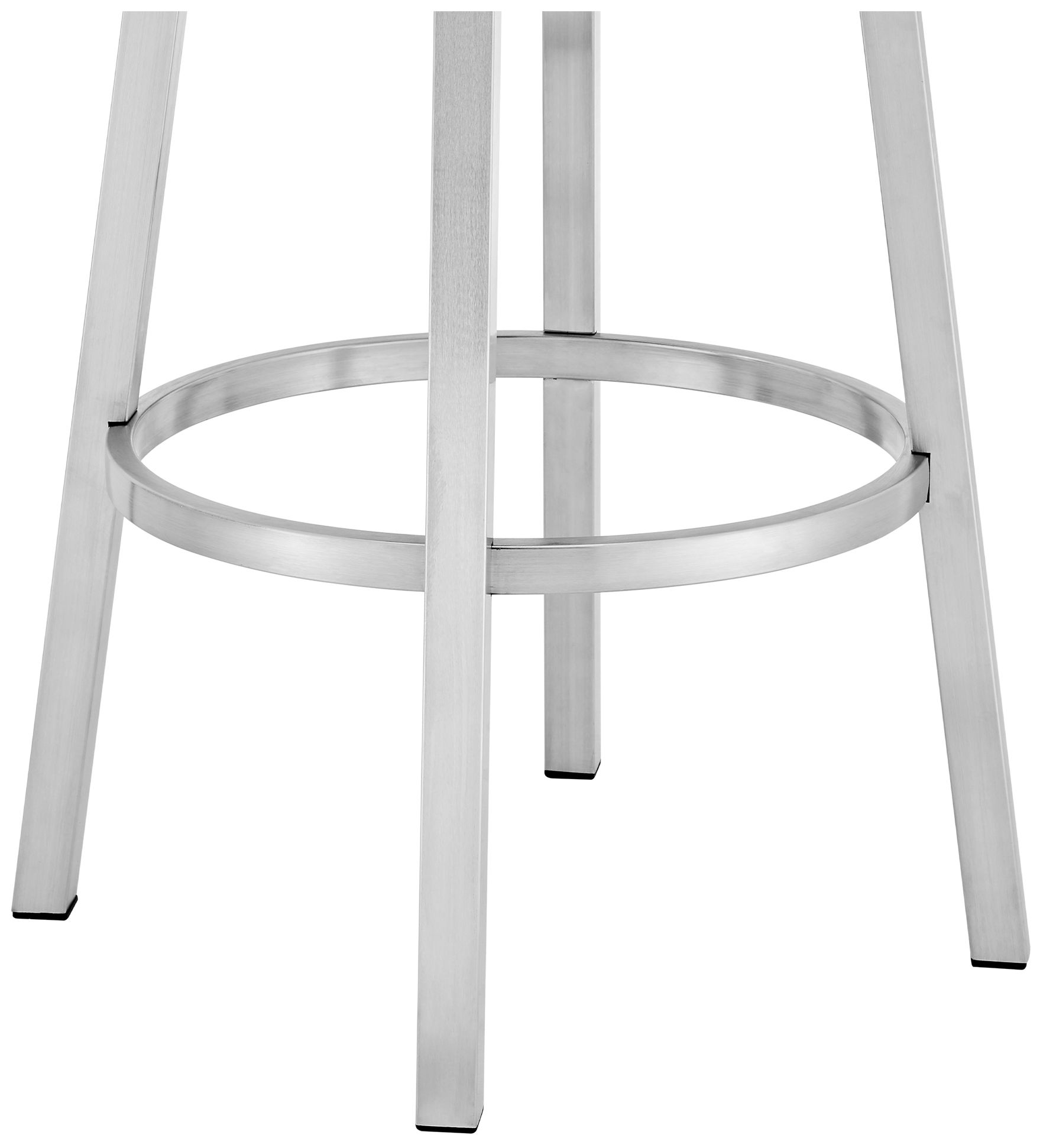 Armen Living Titana 20" Wide Steel Red Faux Leather Swivel Barstool