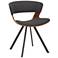 Armen Living Ulric 22" Wide Modern Wood and Charcoal Grey Accent Chair