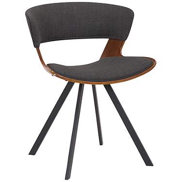 Armen Living Ulric 22" Wide Modern Wood and Charcoal Grey Accent Chair