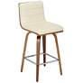 3_Armen Living Vienna 25 1/4" Cream and Walnut Swivel Counter Stool