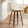 2_Armen Living Vienna 25 1/4" Cream and Walnut Swivel Counter Stool